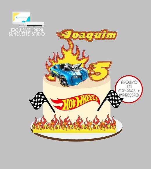 1721 - Arquivo Topo de Bolo Hotwheels