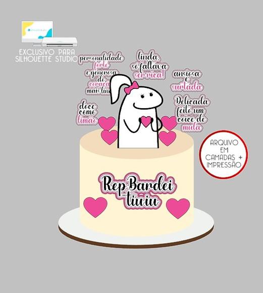 1729 - Arquivo Topo de Bolo Bento Flork Rep Bardei Tiu Iu