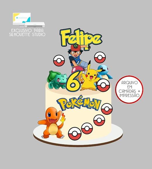 1732 - Arquivo Topo de Bolo Pokémon