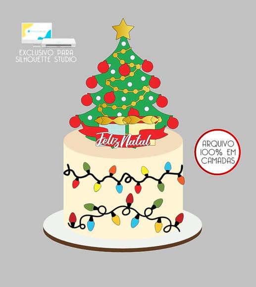 175 - Arquivo Topo de Bolo Árvore de Natal