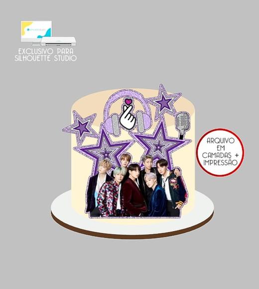 1778 - Arquivo Topo de Bolo Bts Kpop