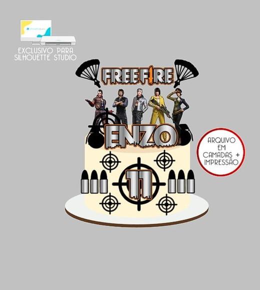 1791 - Arquivo Topo de Bolo Free Fire