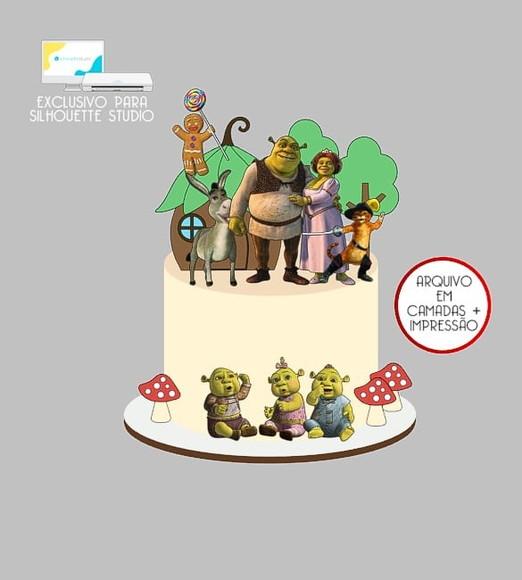 1790 - Arquivo Topo de Bolo Shrek
