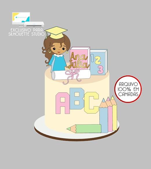 18 - Arquivo Topo de Bolo Abc Menina