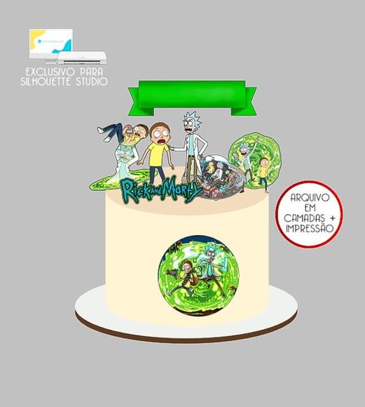 1819 - Arquivo Topo de Bolo Rick And Morty