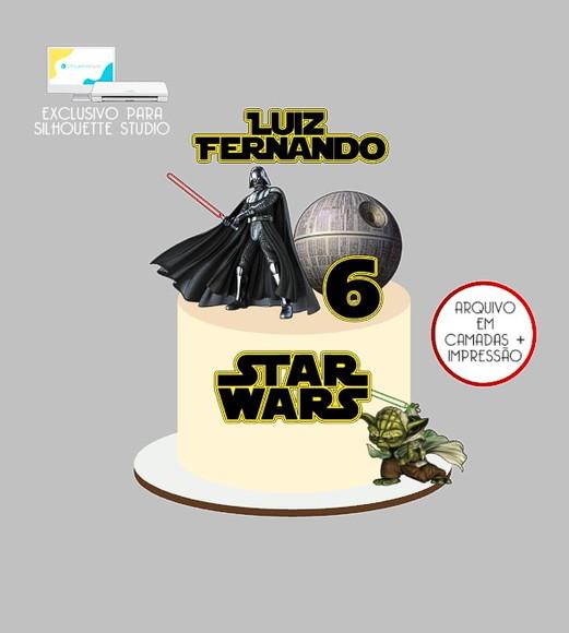 1832 - Arquivo Topo de Bolo Star Wars