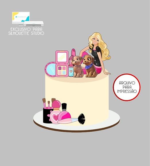 1857 - Arquivo Topo de Bolo Barbie