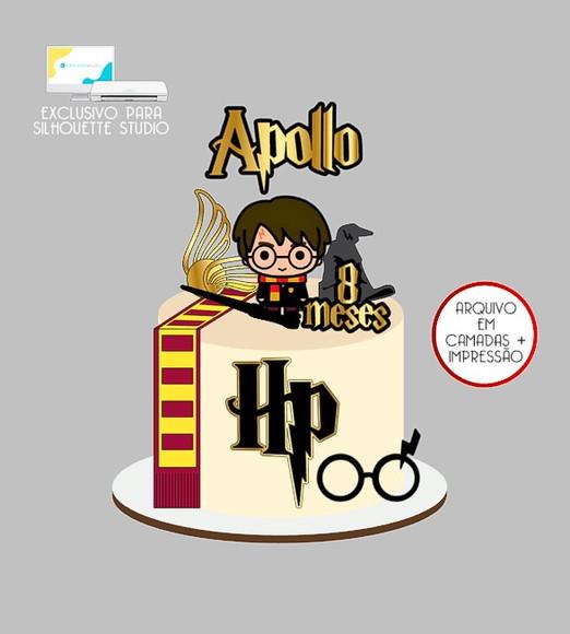 1865 - Arquivo Topo de Bolo Harry Potter