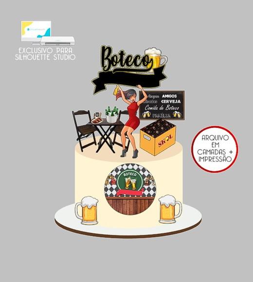 1875 - Arquivo Topo de Bolo Boteco Cerveja Skol