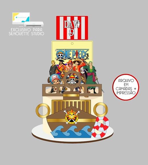 188 - Arquivo Topo de Bolo One Piece