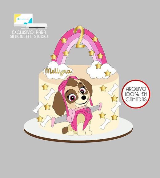 191 - Arquivo Topo de Bolo Skye Patrulha Canina
