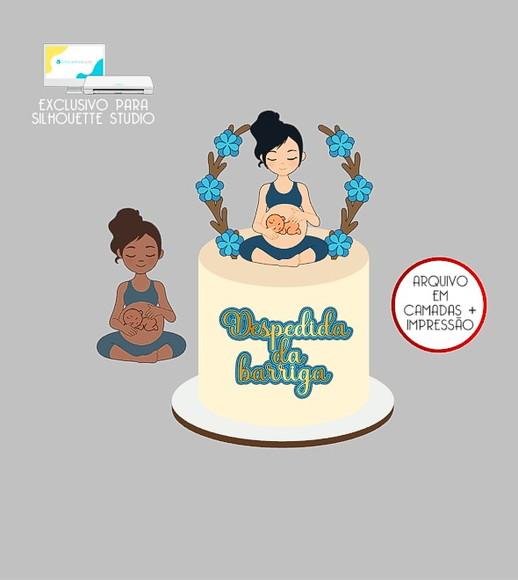 1922 - Arquivo Topo de Bolo Grávida Despedida da Barriga