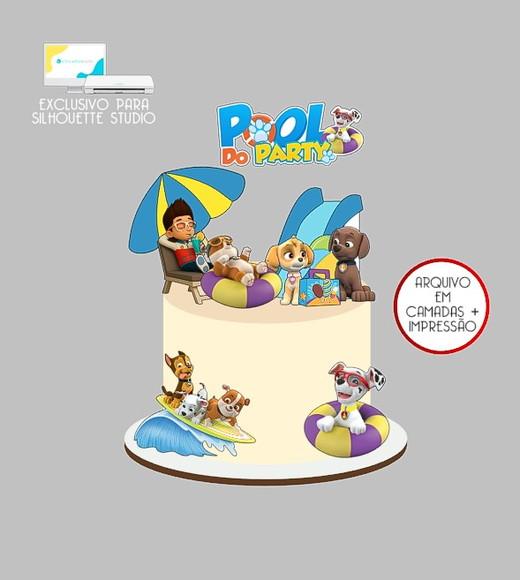 1919 - Arquivo Topo de Bolo Patrulha Canina Pool Party