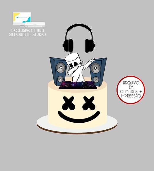 1935 - Arquivo Topo de Bolo Dj Marshmello