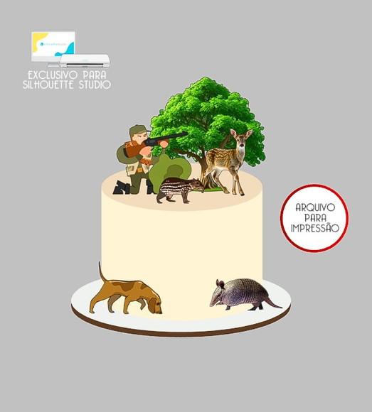 1953 - Arquivo Topo de Bolo Caçador Animais