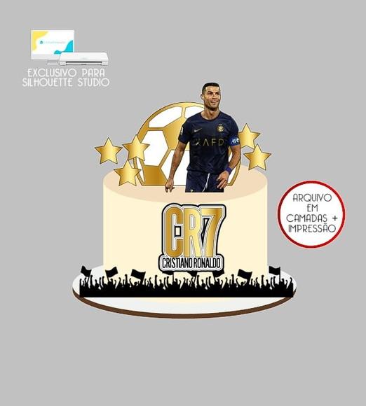 1975 - Arquivo Topo de Bolo Futebol Cr7 Al-nassr