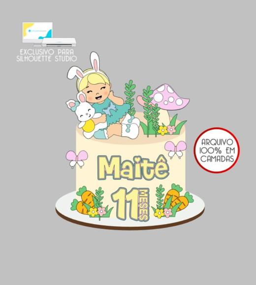 2 - Arquivo Topo de Bolo Páscoa Menina