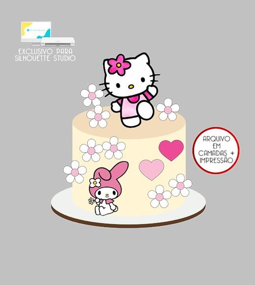 2055 - Arquivo Topo de Bolo Hello Kitty