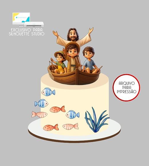 2057 - Arquivo Topo de Bolo Jesus Tu És Pedro
