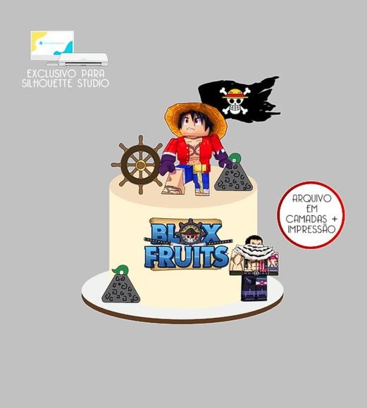 2061 - Arquivo Topo de Bolo Blox Fruits One Piece