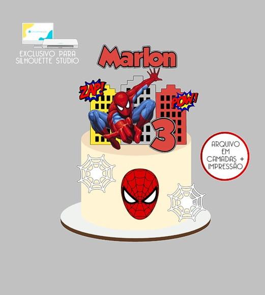2079 - Arquivo Topo de Bolo Homem Aranha