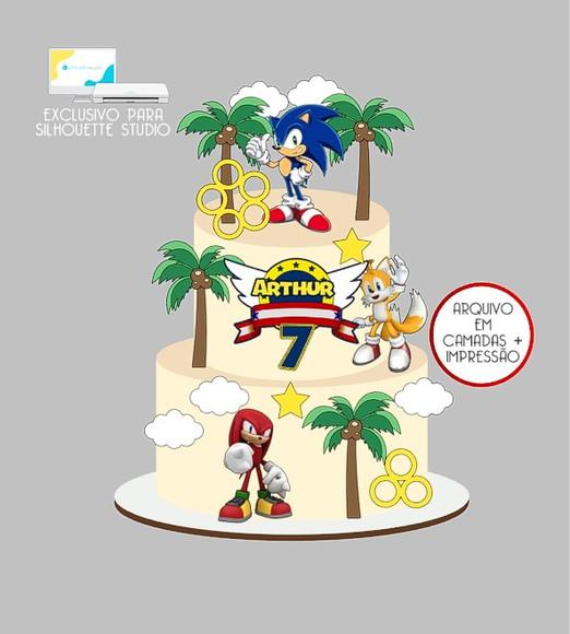 2102 - Arquivo Topo de Bolo Sonic