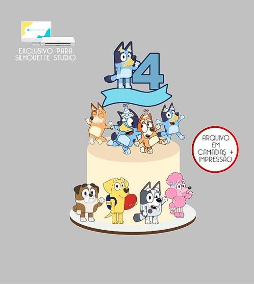 2128 - Arquivo Topo de Bolo Bluey