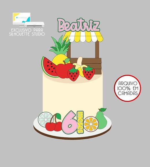 213 - Arquivo Topo de Bolo Frutinhas Frutas