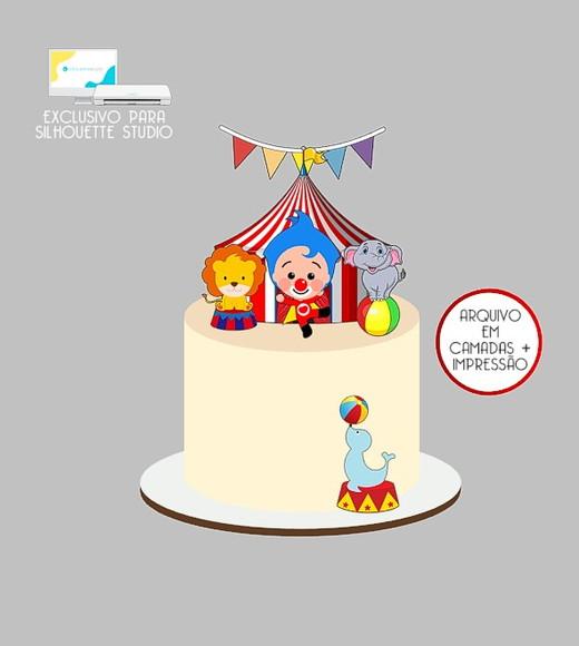 2143 - Arquivo Topo de Bolo Circo Plim Plim