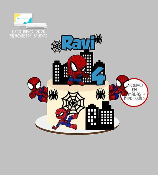 2161 - Arquivo Topo de Bolo Homem Aranha Baby