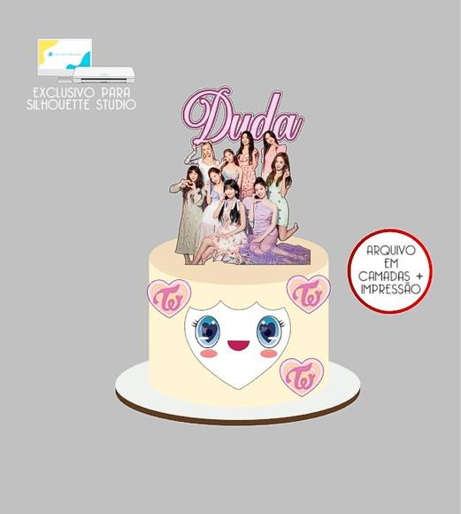 2164 - Arquivo Topo de Bolo Twice K-pop