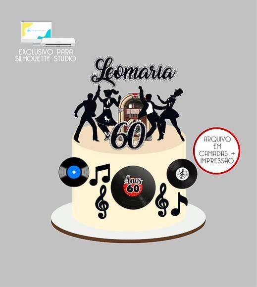 2190 - Arquivo Topo de Bolo Anos 80 Discoteca