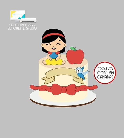 2197 - Arquivo Topo de Bolo a Branca de Neve Cute