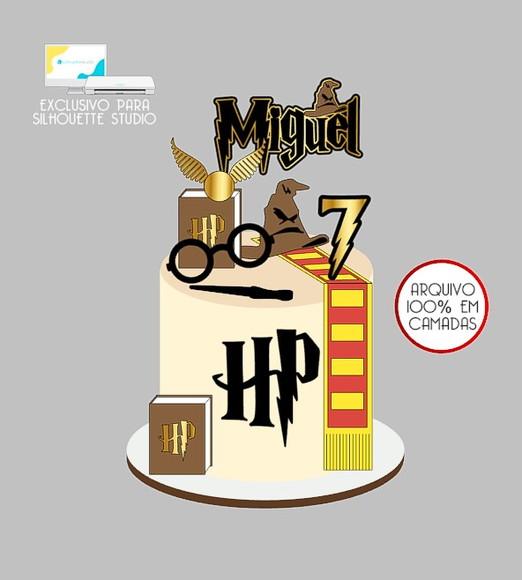 2203 - Arquivo Topo de Bolo Harry Potter