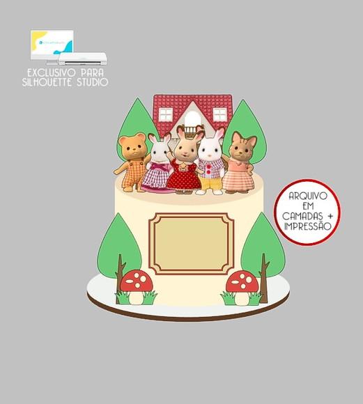 2205 - Arquivo Topo de Bolo Sylvanian Families