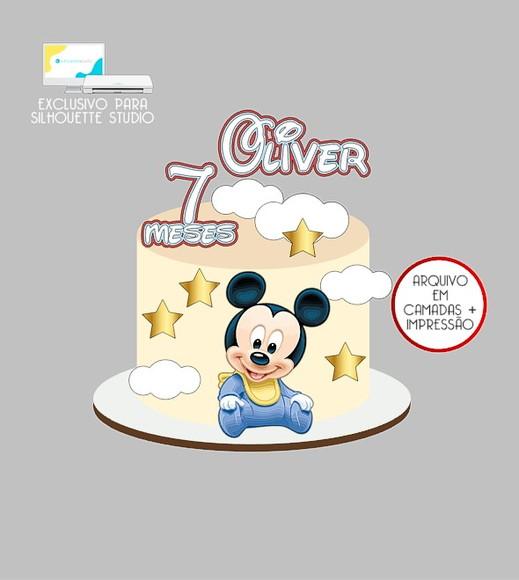 2221 - Arquivo Topo de Bolo Mickey Baby