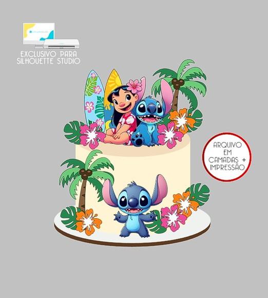 2239 - Arquivo Topo de Bolo Lilo e Stitch