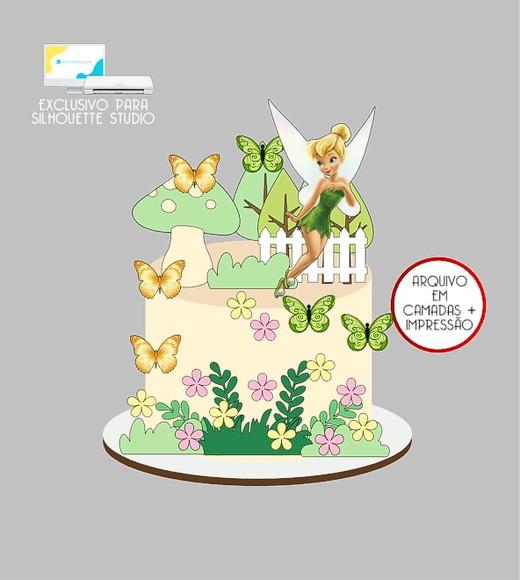 2259 - Arquivo Topo de Bolo Tinker Bell Sininho