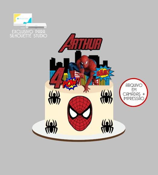 2347 - Arquivo Topo de Bolo Homem Aranha