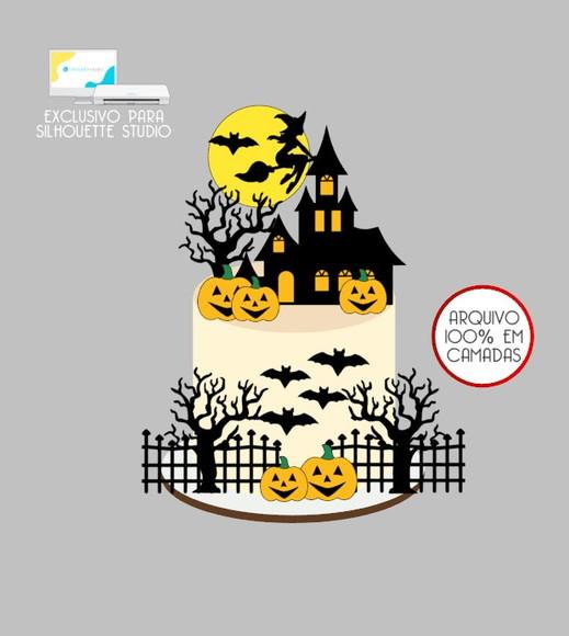 2372 - Arquivo Topo de Bolo Halloween