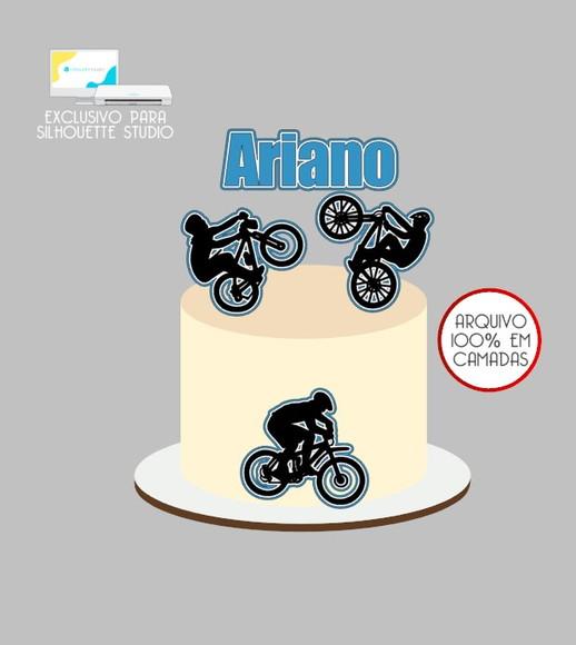 2373 - Arquivo Topo de Bolo Bmx Bicicleta Cicilista