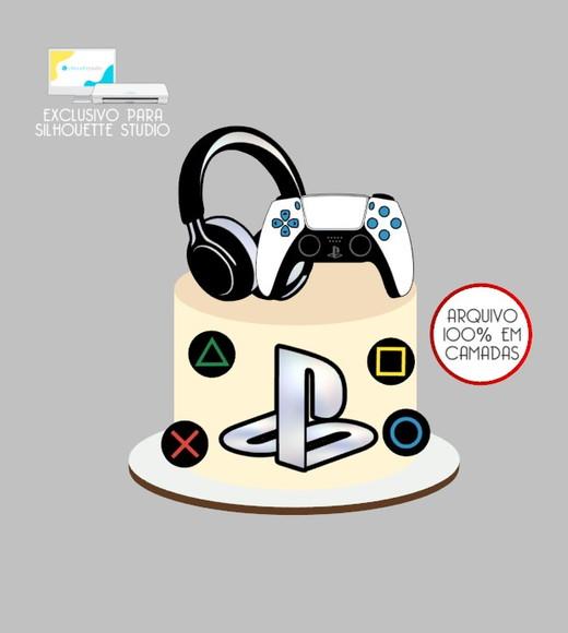 2375 - Arquivo Topo de Bolo Video Game Controle Ps5