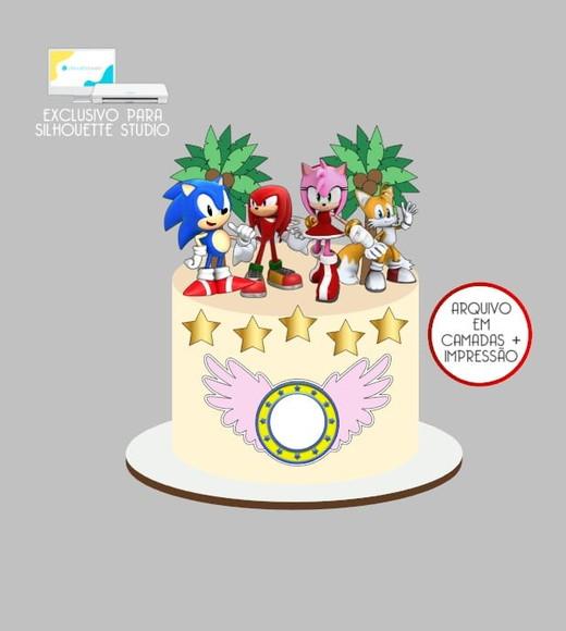 2394 - Arquivo Topo de Bolo Amy Rose Sonic