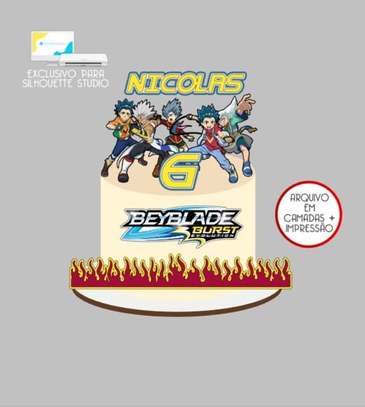 2453 - Arquivo Topo de Bolo Beyblade Burst