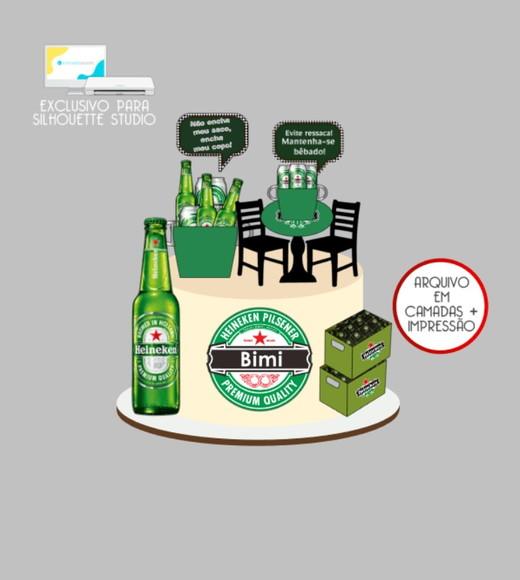 2460 - Arquivo Topo de Bolo Boteco Cerveja Heineken