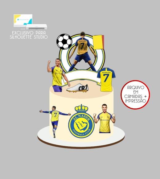 2467 - Arquivo Topo de Bolo Futebol Cr7 Al-nassr