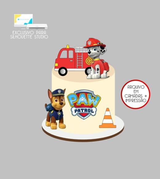 2478 - Arquivo Topo de Bolo Marshall e Chase Patrulha Canina