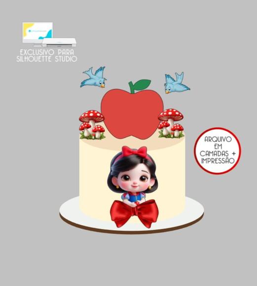 2496 - Arquivo Topo de Bolo a Branca de Neve Baby