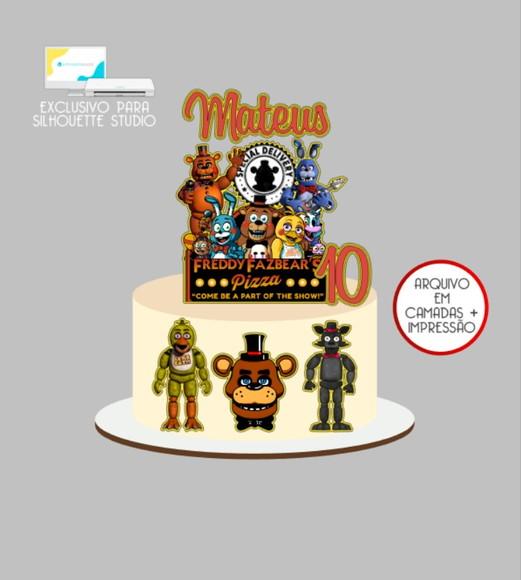2497 - Arquivo Topo de Bolo Five Nights At Freddy's