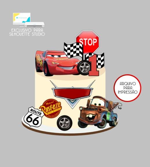 2503 - Arquivo Topo de Bolo Carros Disney